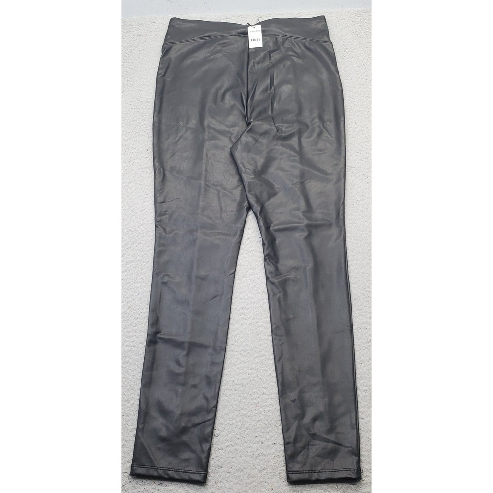 Express Faux Leather Pants Womens Medium Black‎ Stretch Skinny Leg High Waist